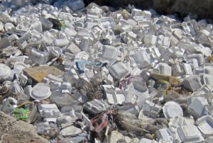 styrofoam trash in Haiti